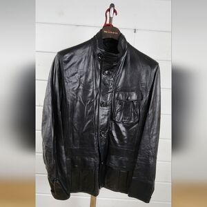 Kiton split leather jacket